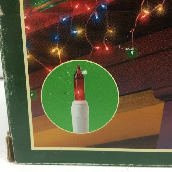 Holiday Time 300 Christmas 18 Ft Multicolor Bulbs White Wire Icicle Light Set - Picture 4 of 8